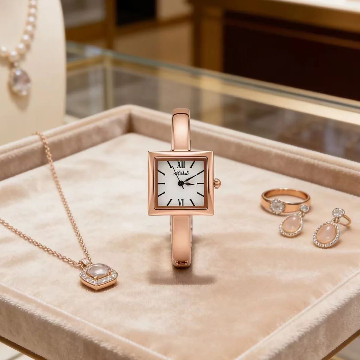 2026 Luxury Brand High-quality Square Simple Large Dial Quartz Waterproof Bracelet Watch for Women's Elegant Jewelry