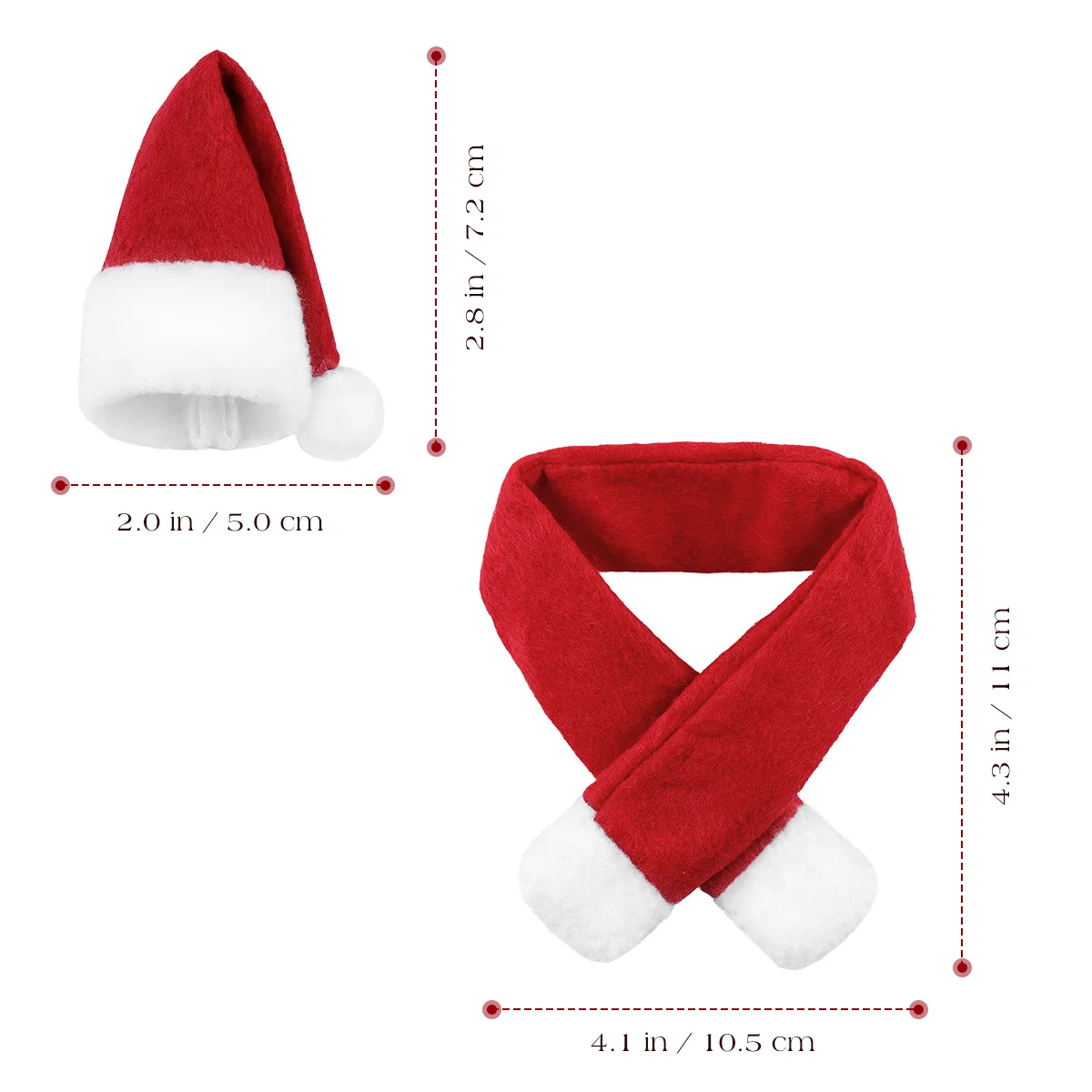 

6Set Christmas Hat Scarf Wine Bottle Cover Set Red Xmas Decor Home Hotel Party Lovely Shape Premium Material Wine Cap