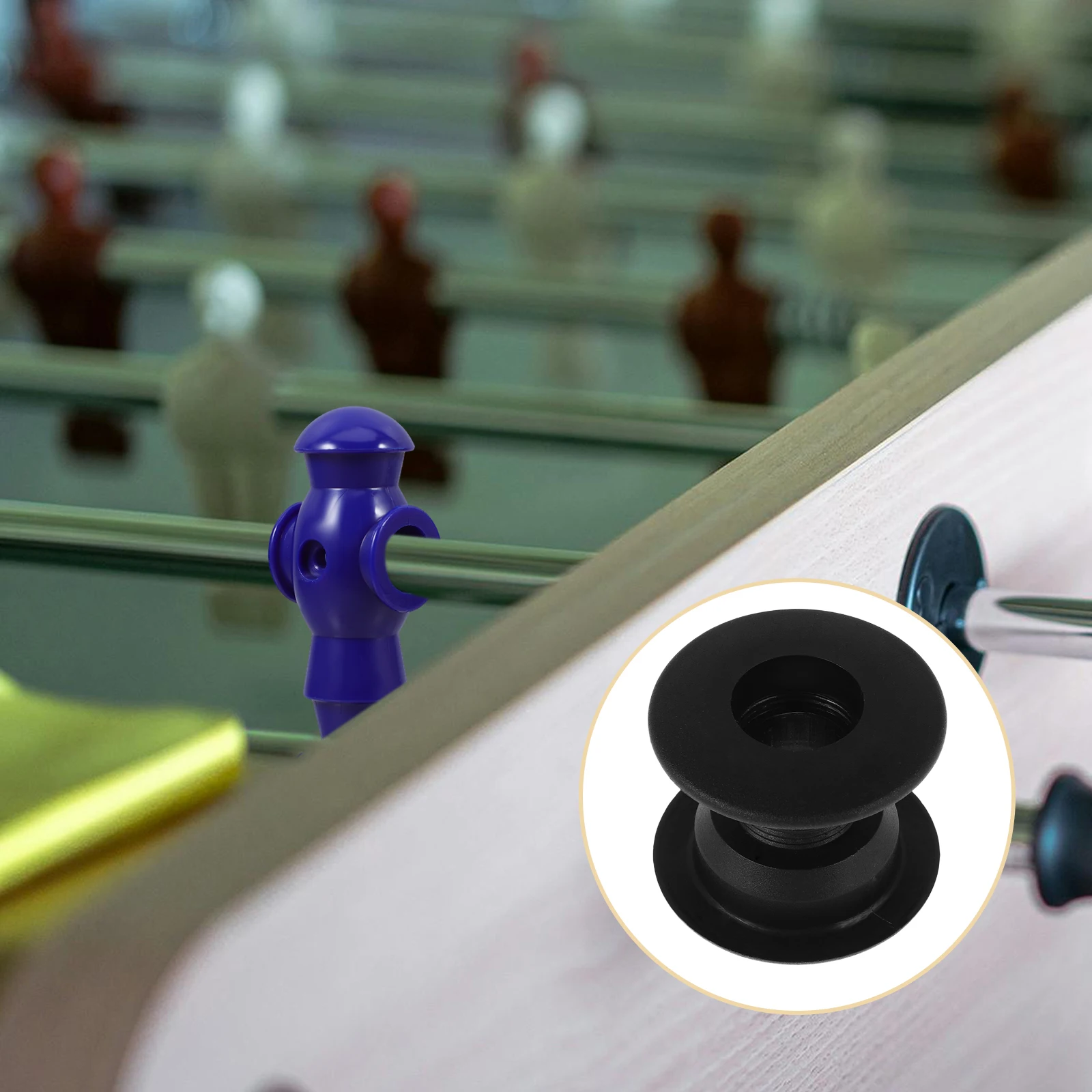 

4pcs Foosball Bearings Rods Replacement Thickened Plastic Smooth Support Easy Install Black Football Machine Accessories