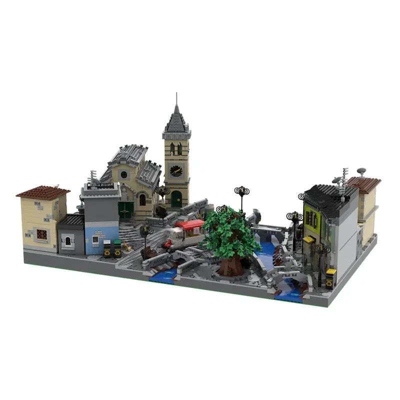 Popular modelo de vista de rua moc tijolos de construção água retro cidade tecnologia modular presentes feriado montar crianças brinquedos terno