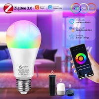 E27 Tuya Zigbee Smart Light Bulb RGB LED Dimmable Lamp 12W 15W 18W Smart Life APP Works With Alexa Google Home 220V 110V