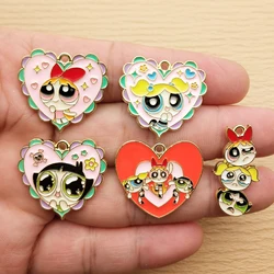 10pcs Cartoon Anime Charm for Jewelry Making Enamel Necklace Earring Pendant Diy Accessories Making Alloy Metal Gold Plated