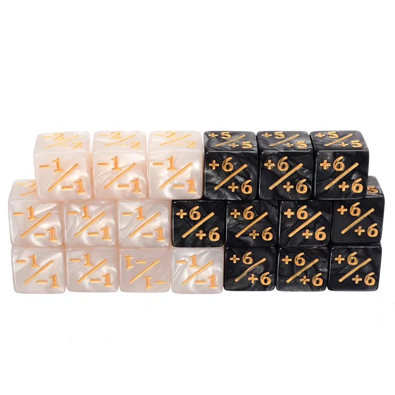 10Pcs 16mm 6 Side Dice Counters +1/-1 Dice Kids Toy Counting Dice For MTG Magic The Gathering Card Gaming Token & Loyalty Dice