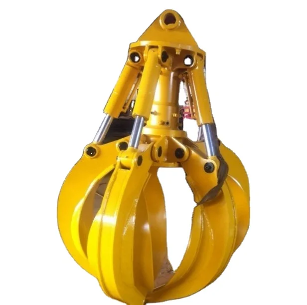 HUITONG Factory Customized Color Orange Peel Grab Excavator Attachment Q355B Hydraulic Grab For Rotating.