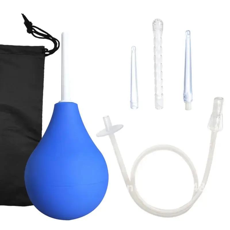 1Set 224ml Capacity Bidet Cleaner Portable Rectal Enemator Enema Syringe Stream Douche Enema Colon Cleaning Black/Blue/Purple