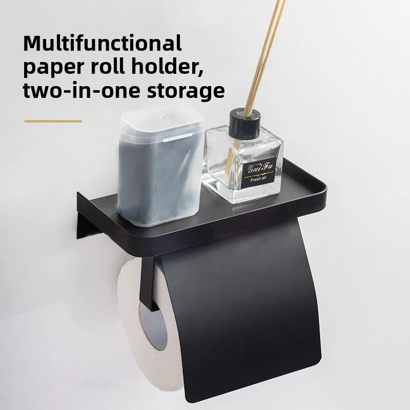 

Stainless Steel 304 Tissue Holder, Hotel Non-punching Mobile Phone Holder, Bathroom Wall-mounted Toilet Paper Holder