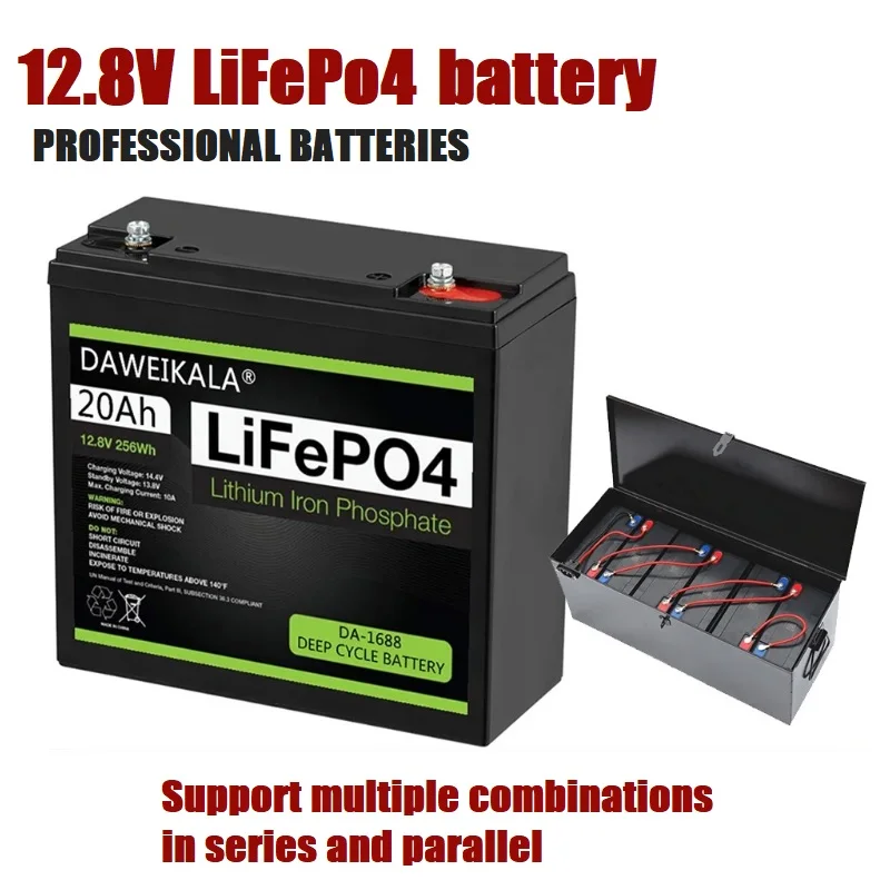 2026 Neue 12V 20Ah Lithium-Eisenphosphat-Batterie, wiederaufladbare Lithium-Batterie, unterstützt mehrere Kombinationen in Reihe und parallel, geeignet für Kinderroller, Schiffsmotoren,