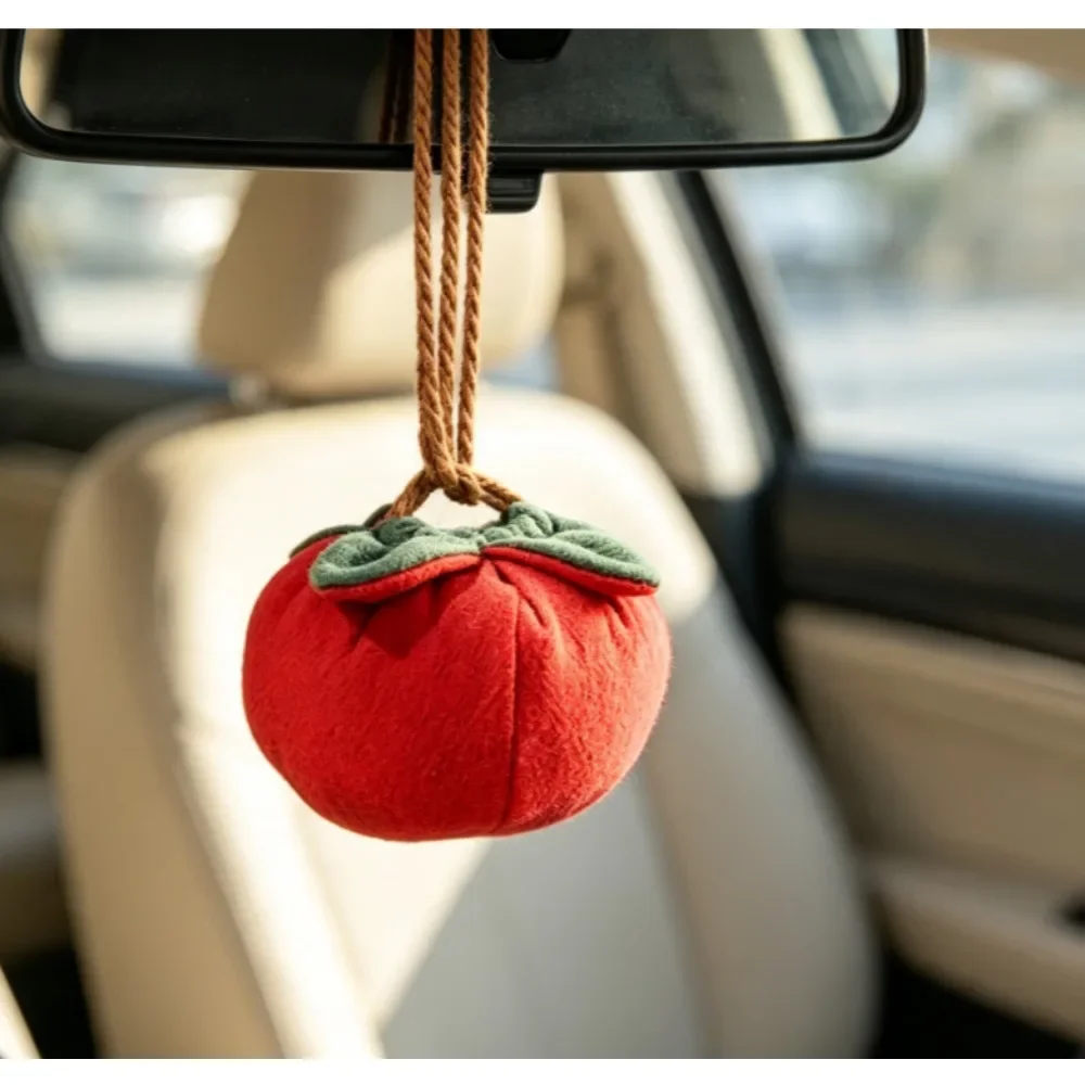 Persimmon Pendant Car Incense Sachet, Hanging Empty Bag Kit for Rearview Mirror, Blessing Car Interior Decoration