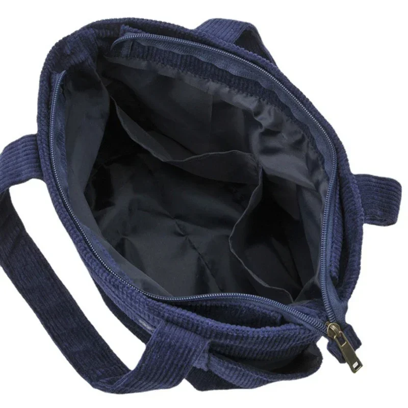 Sac à main en velours côtelé SnoAmendments pour femme, sac à fermeture éclair portable, mode décontractée, polyvalent, grande capacité, cadeau de Noël, initié, mignon