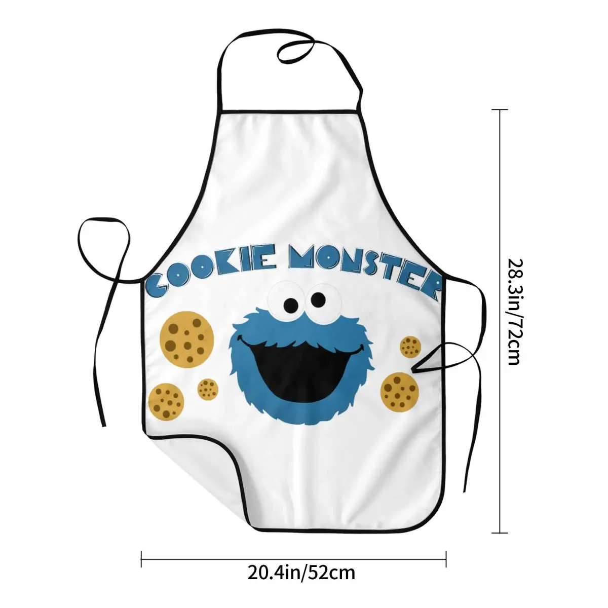 Cookie Monster Aprons Chef Cooking Cuisine Tablier Sleeveless Bib Kitchen Cleaning Pinafore for Women Men Painting