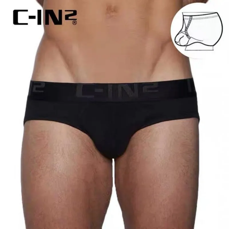 C-IN2 men\'s underwear cotton low waist sexy U convex jockstrap comfortable pants cin2 hanging ring show large lift briefs 010