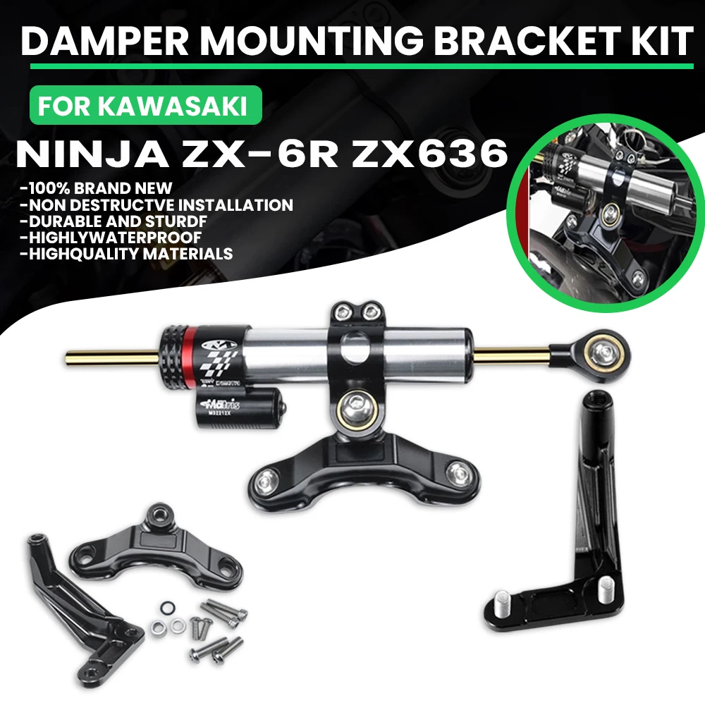 

Motorcycle Accessories CNC Stabilizer Damper Mounting Bracket For KAWASAKI ZX-6R Ninja ZX6R 2013-2025 ZX636