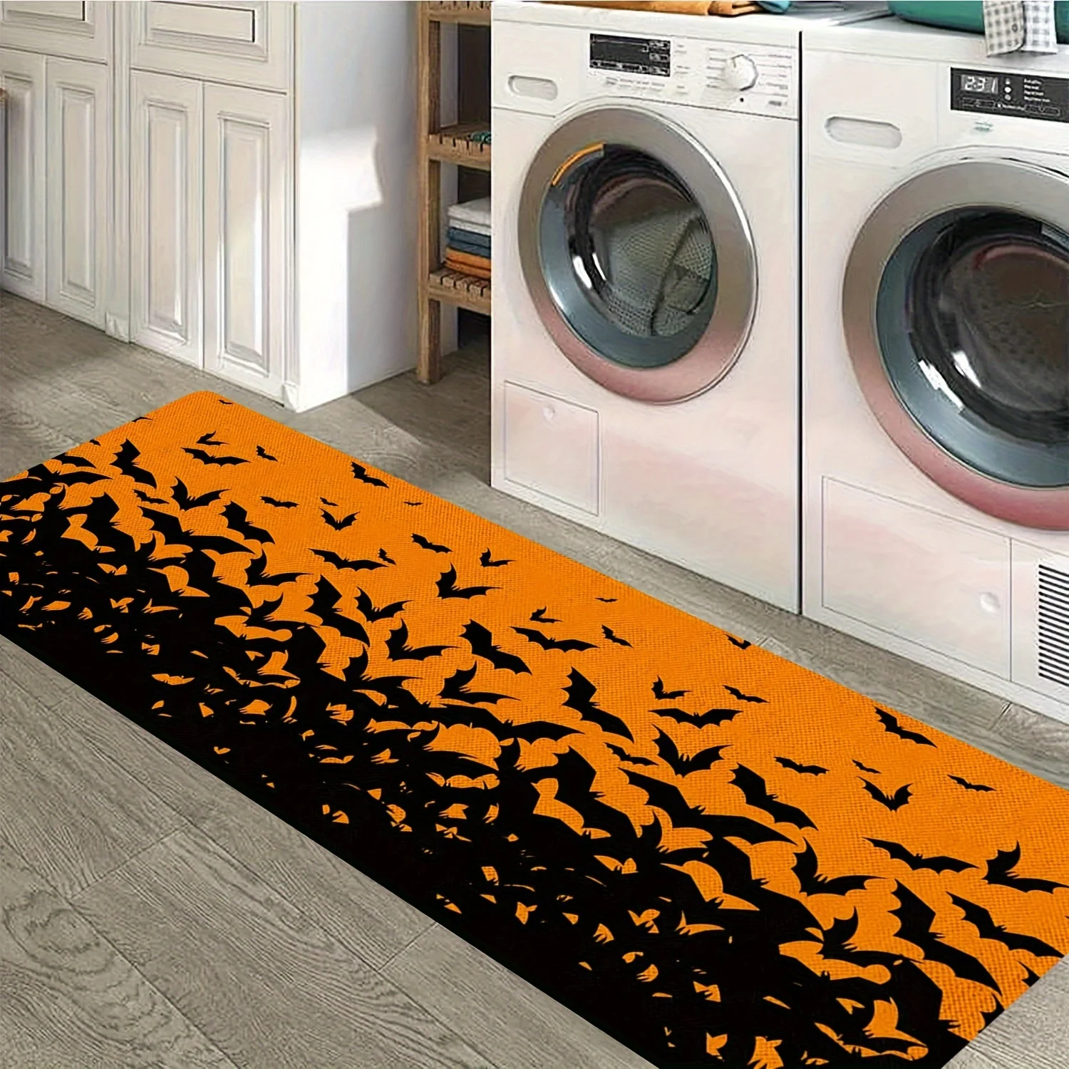 Halloween Bat Pattern Area Rug Kitchen Dining Room Corridor Patio Front Door Carpet Bedside Living Sofa Side Printed Floor Mat