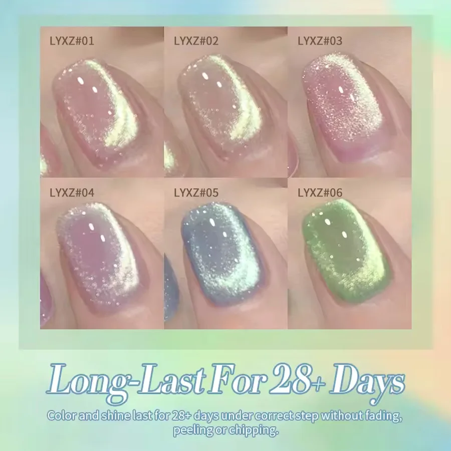 10ml Zielony Lakier Hybrydowy Efekt Kociego Oka Ultra Błyszczący Holograficzny Brokatowy Półtrwały Lakier Hybrydowy Soak Off UV LED do Paznokci