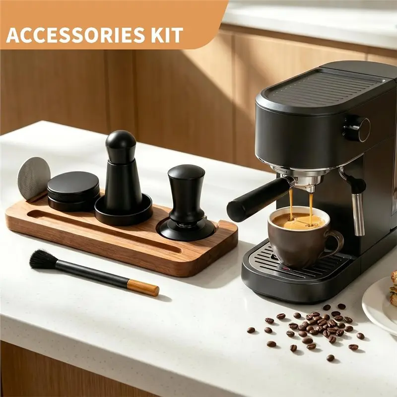PHFU-51Mm Espresso Accessory Kit - Wooden Tamping Station