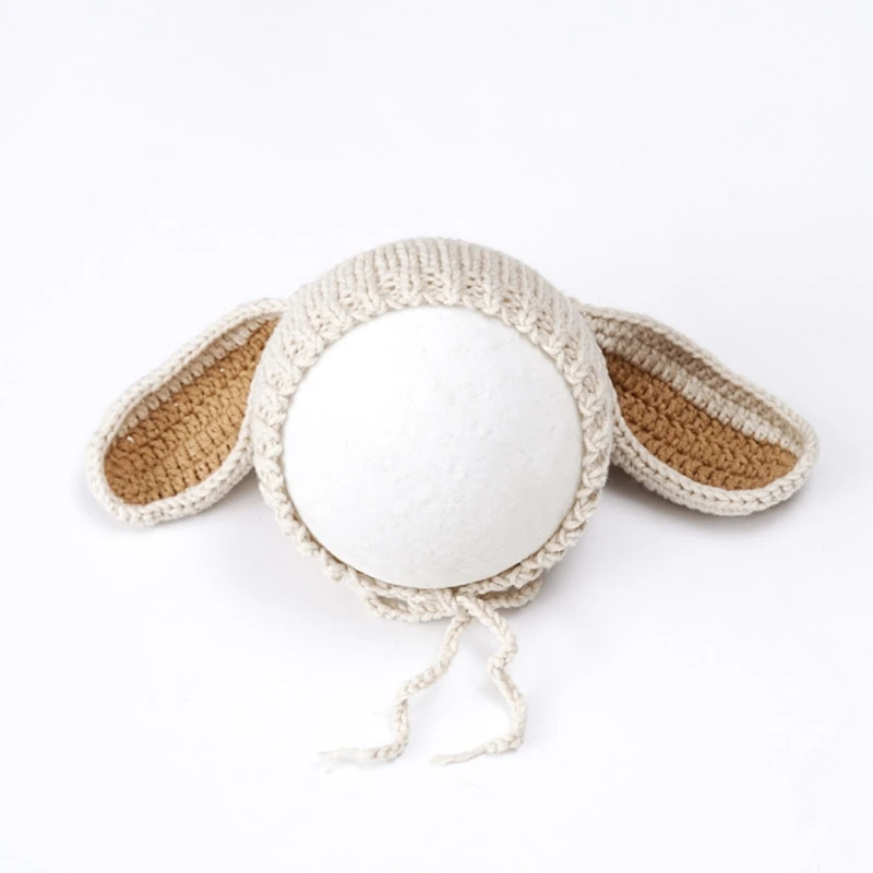 Newborn Photo Props Rabbit Costume Bunny Hat Baby Romper Jumpsuits Photo-Shooting Clothes Infant Photostudio Props 2PCS