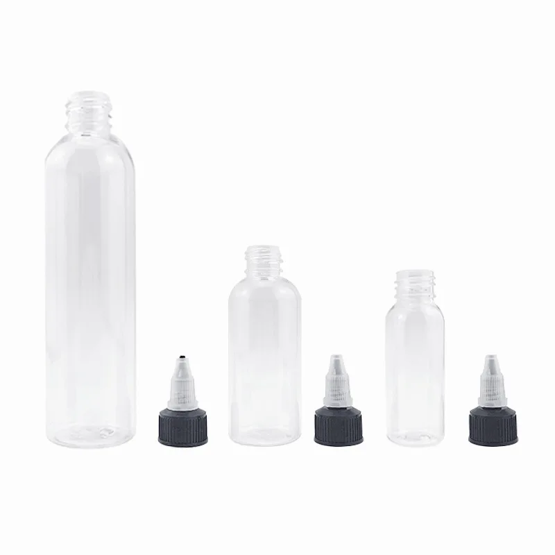 10PCS 30ml/60ml/90ml 1OZ White Twist Cap Empty Plastic Tattoo Ink Pigment Clear Bottle Supply Makeup Tools