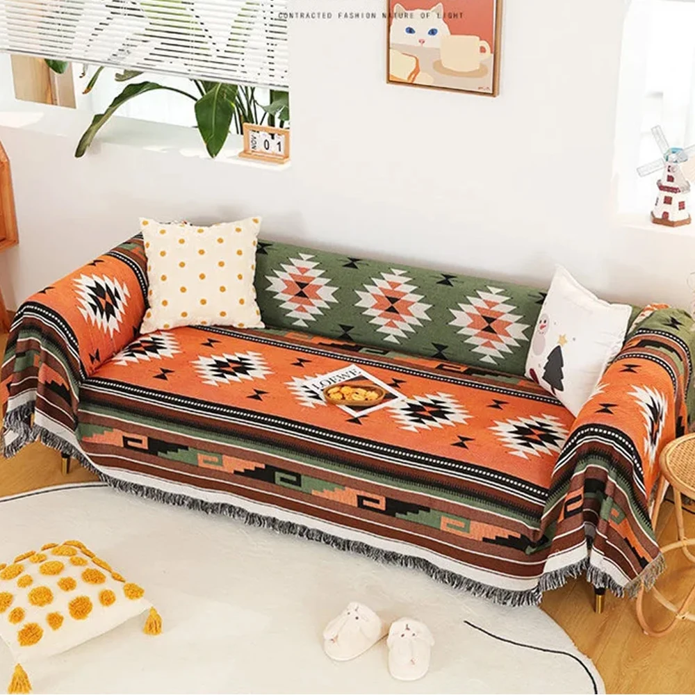 

Camping Blanket Outdoor Blanket Travel Leisure Bed Cover Blankets Boho Bedspread with Tassels Kids Bed Bedspread Thin Blanket 담요