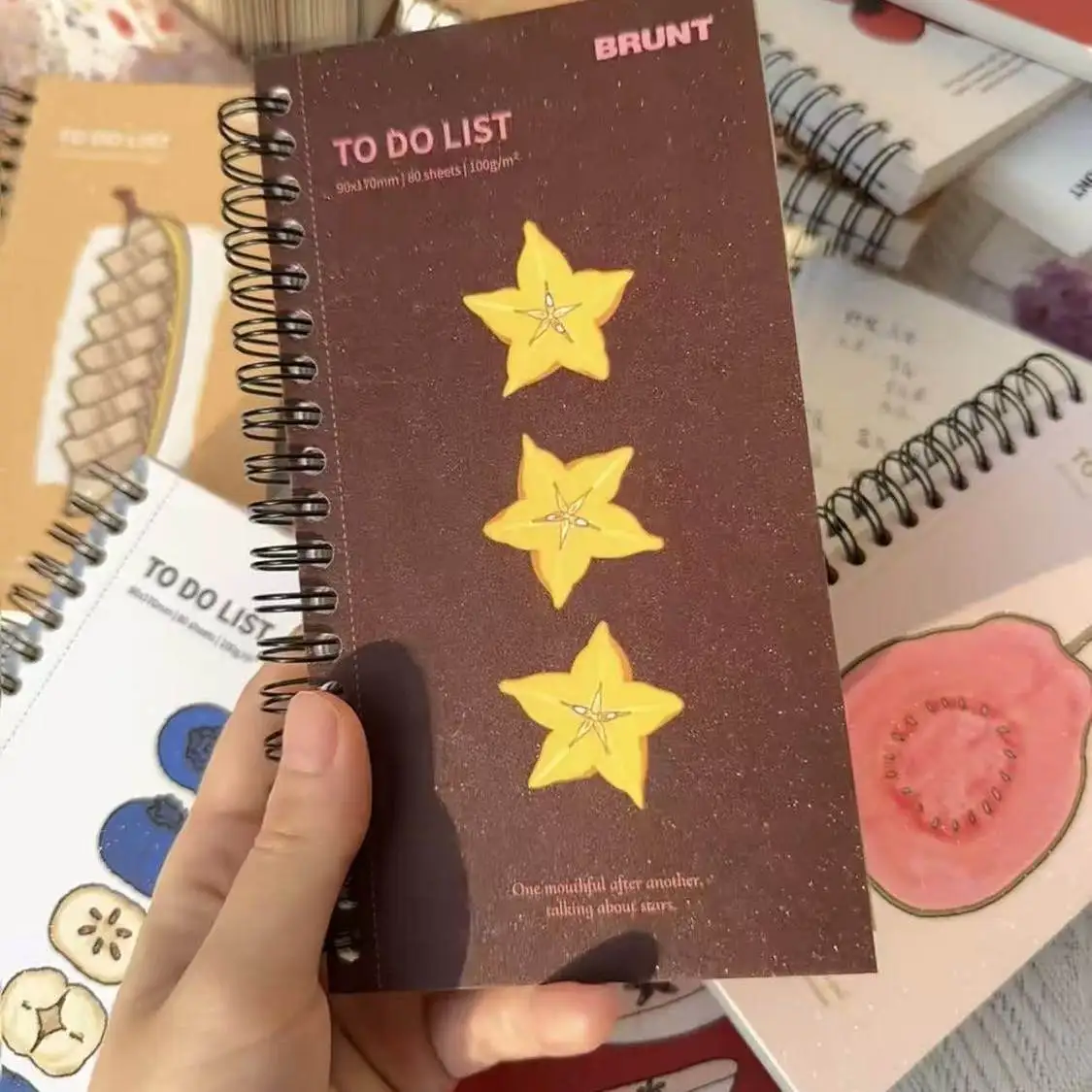 Todolist Self-discipline Notebook, Fruit Illustration Style Planner Book, High Appearance Notebook, Portable Student Plan Book