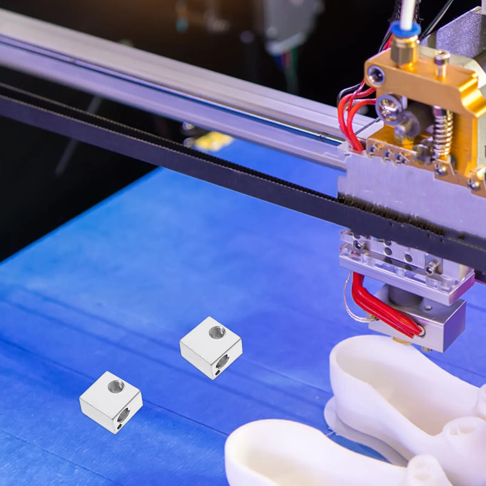 

10 шт. алюминиевых нагревательных блоков для 3D-принтеров, быстрое рассеивание тепла, запасные части для экструдера, сопла, хотэнд