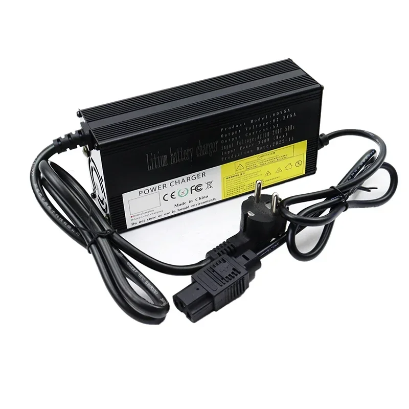 New 67.2V 5A 8A 10A 12A 15A 20A Lithium Battery Charger Aluminum Shell AC 110V/220V For 16S 60V Li-ion Battery Pack Fast Charger