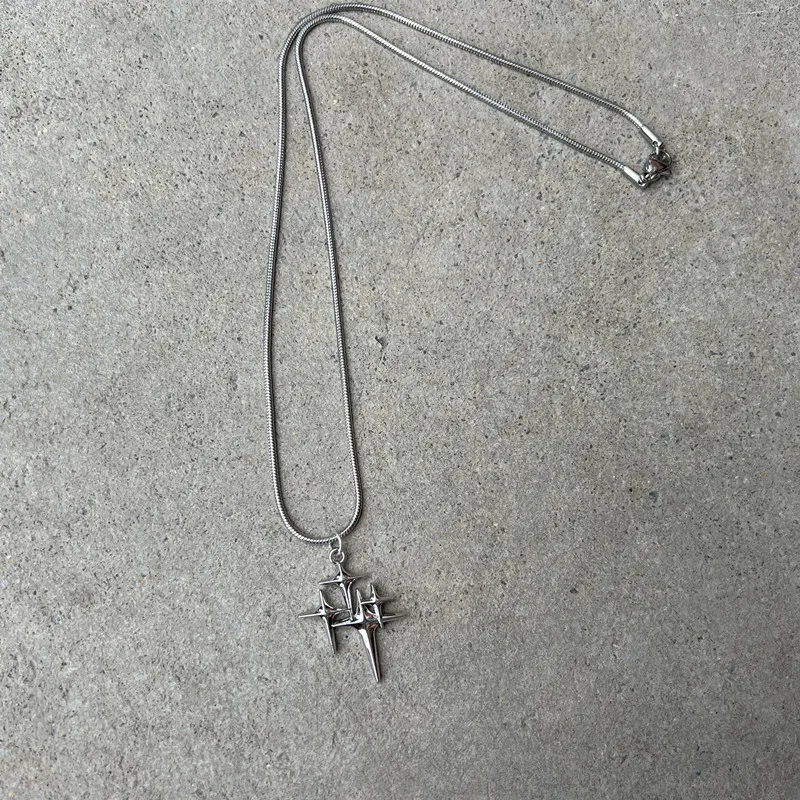 Y2K Star Pendant Frosted Beads Necklace For Women Korean Fashion Whole Titanium Steel Snake Chain Necklaces Jewelry Accessories image 5