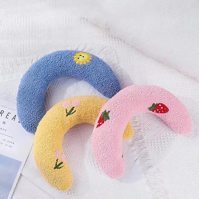 Almofada Pequena para Gatos Super Macia em Formato de Meia Rosquinha, Brinquedo Calmante para Pets, Alívio da Fadiga Articular, Suporte para o Pescoço, Almofada para Dormir