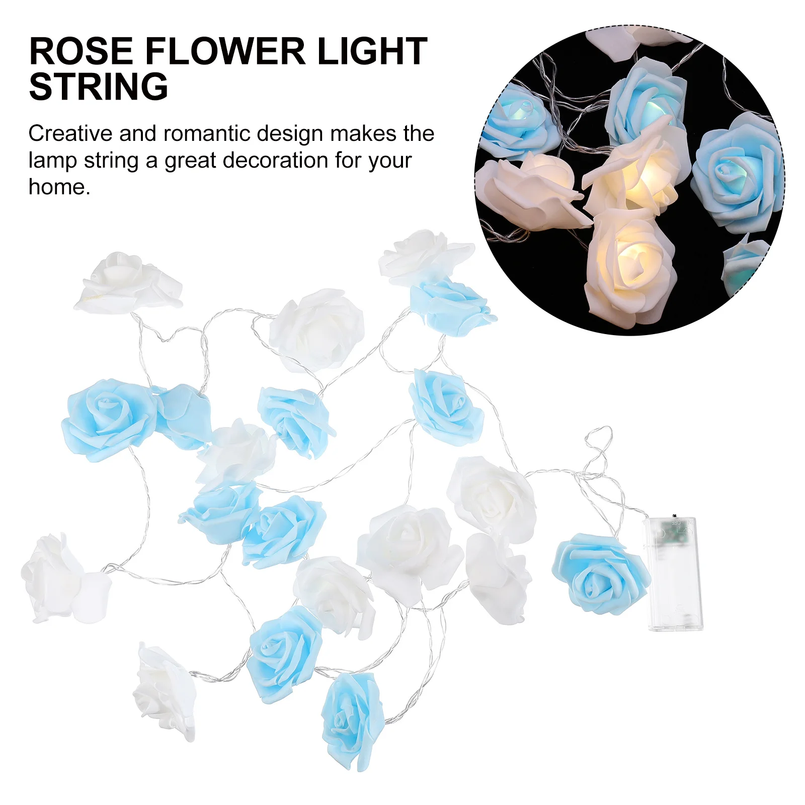 1Pcs LED Light String Romantic Rose Flower Lamp Party Decor Creative Design Home Window Curtain Rose Flower Light String