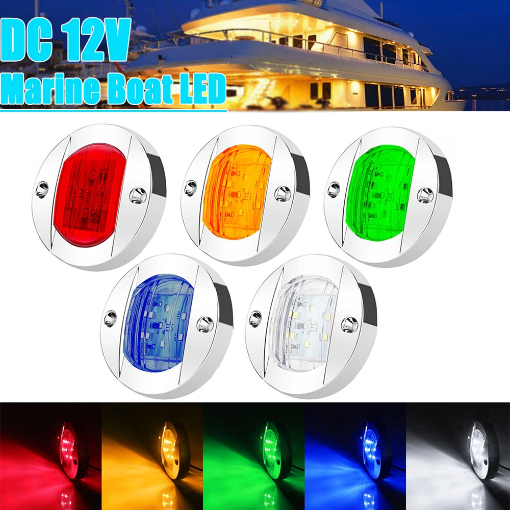 3'' Round Boat Marine Navigation Light Transom Mount LED Stern Anchor Lights Deck Lamp for Pontoon Kayak Sailboat Boat Accessory