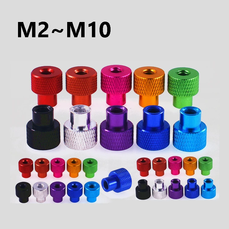Алюминиевые рифленые гайки-барашки M2 M2.5 M3 M3.5 M4 M5 M6 M8 M10 с сквозным отверстием для ручной затяжки, для радиоуправляемых дронов, 3D-принтеров, DIY-проектов