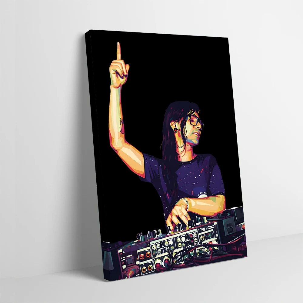 Pôster de Arte Pop Skrillex DJing Personalizável, Pintura em Tela Impressa, Arte de Parede, Presente para Decoração de Sala de Estar, Mural para Casa