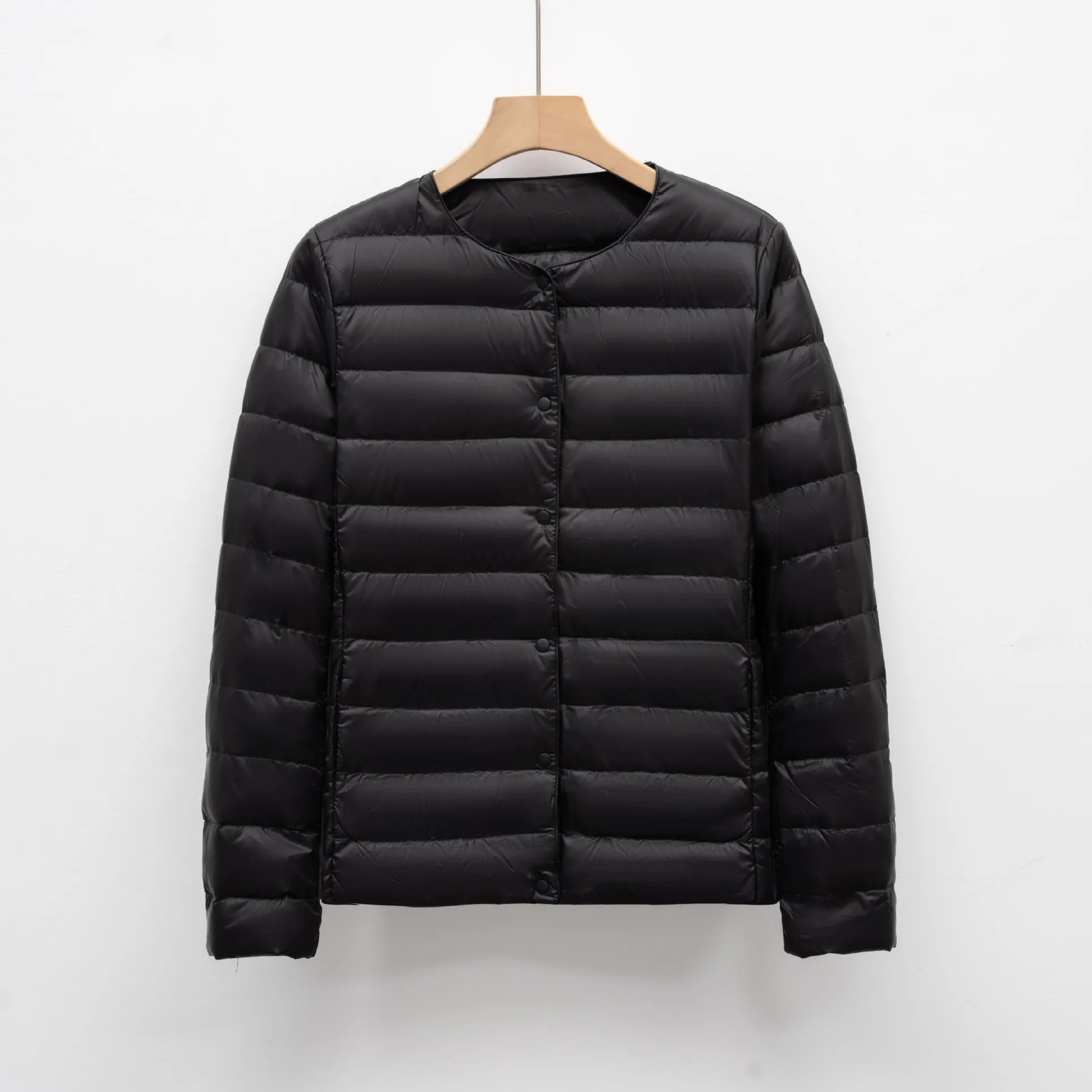 Women Liner Duck Down Jacket O-neck Variable V-neck 2026 Female Winter Keep Warm Collarless Ultralight Quilted Puffer Coat