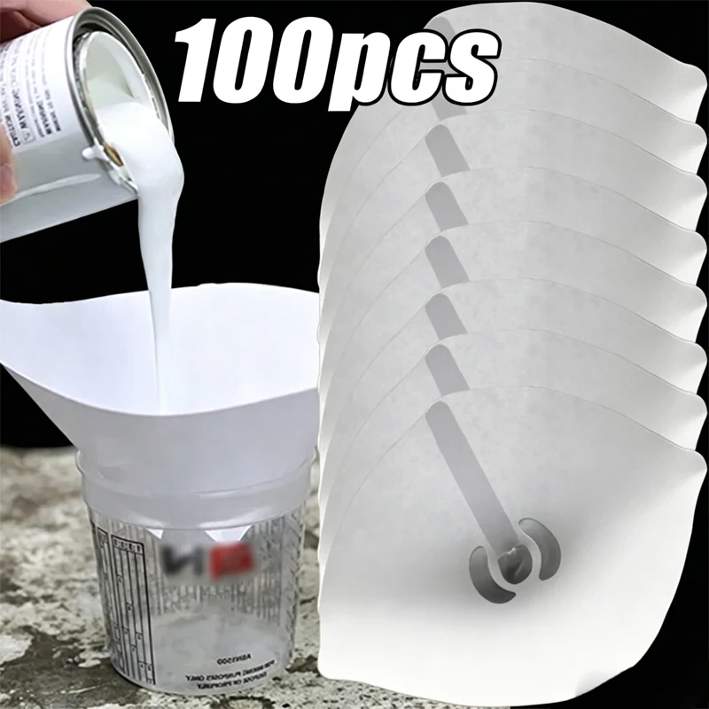 Car Paint Paper Funnel Mesh Filters Paper Car Spray Painting Mesh Paper Filter Funnel Filter Disposable Conical Filters Funnels