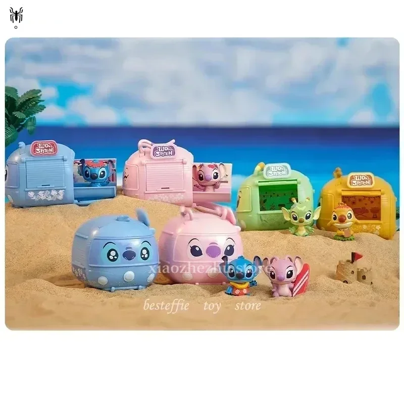 Disney Stitch Motor Home Series Anime Blind Box Statue Cute Kawaii Anime Figure Model Collection Children's Toy Gift