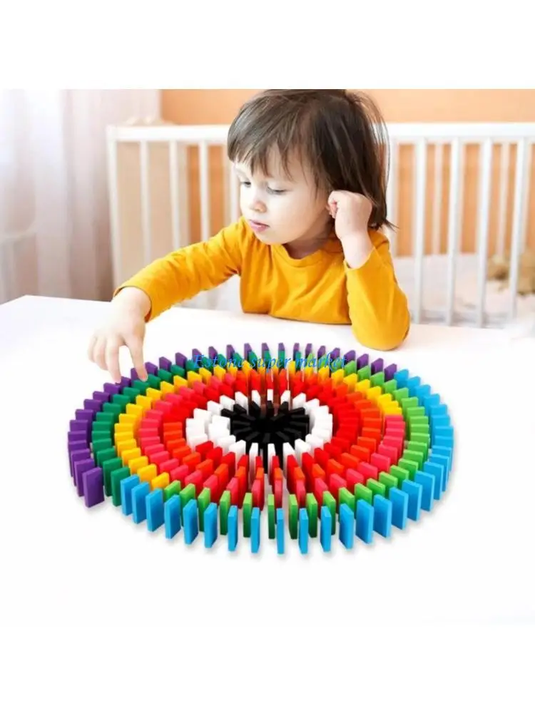 090b 120 peças/conjunto Dominóos conjuntos para crianças Blocos 12 jogos cores