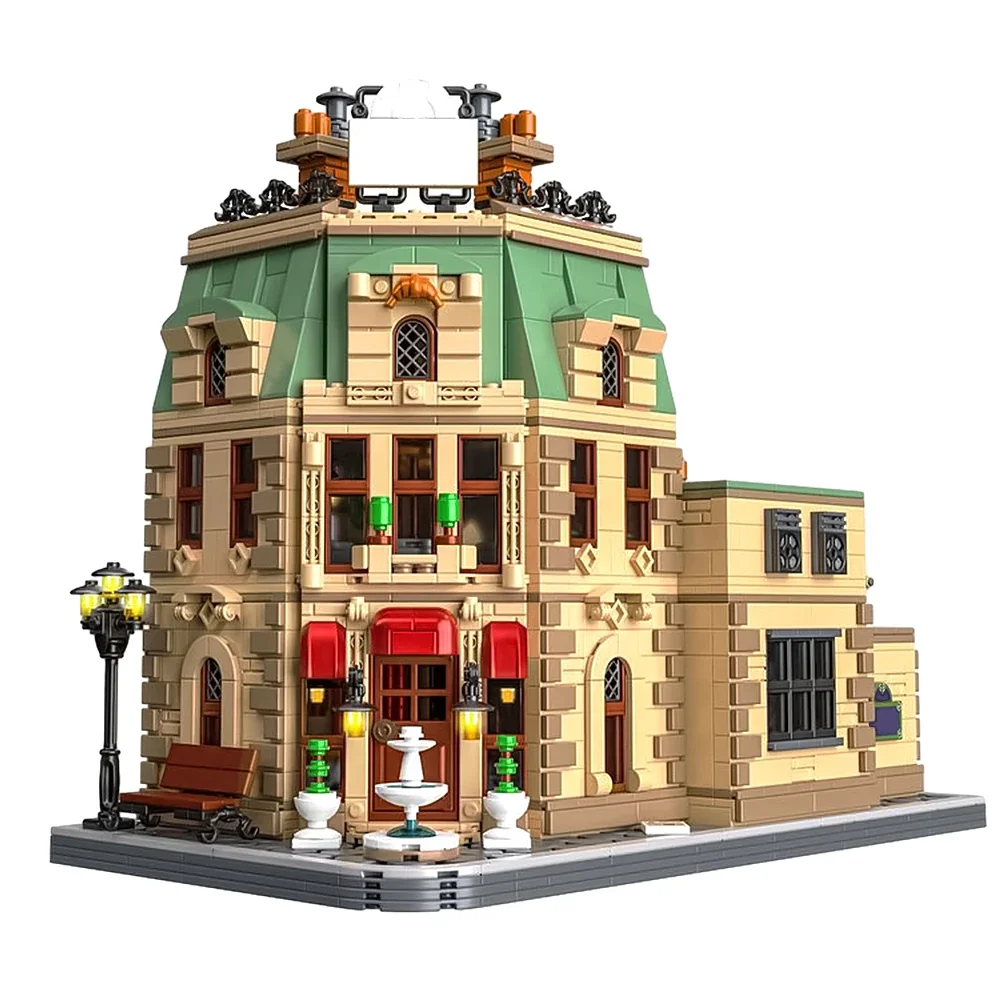 Gobricks MOC Famous Movies Gusteauss Restaurants Model Building Blocks Architectural Modern Street View Bricks Toy For Kids Gift