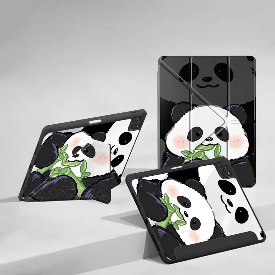 Holder Cover Tablet Case For iPad Air 4 5 M3 M2 M4 11inch Pro 2025 Mini 6 7 Pro 11 10 9 8 7 th 12.9inch Cartoon Cute Panda