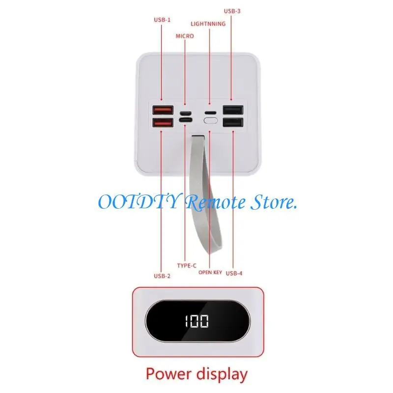 Detachable DIY Box 28x18650 Battery Faster Chargers Outer Case with Camping Light (Battery Not Included)