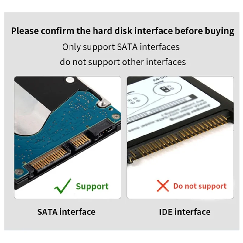 2.5/3.5 Serial Port Dual-Disk Hard Drive Base USB3.0 Multi-Function Offline Copy Mobile Hard Drive Box Base Easy To Use EU-Plug