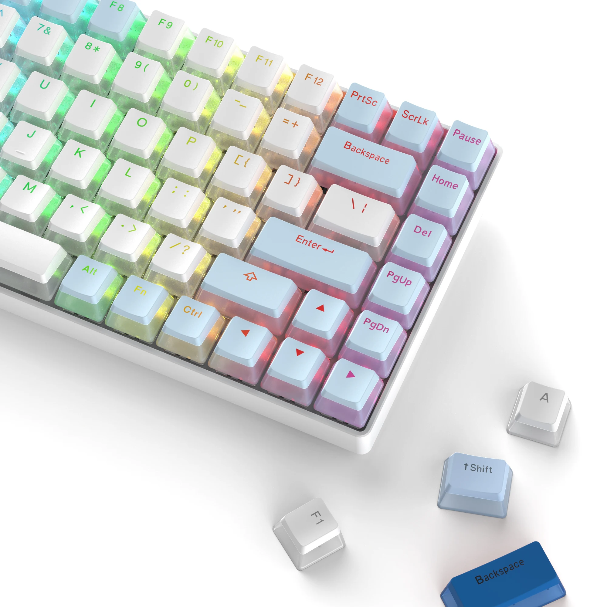 Custom Pudding PBT Keycaps 165 Keys OEM Profile Double Shot Backlit Keycaps Shine Through for Cherry Gateron MX Switch Keyboard - Image 4