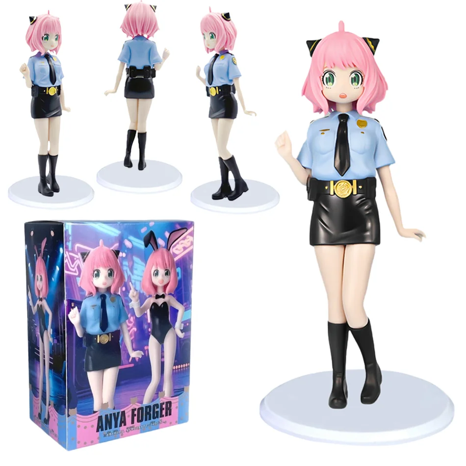 Figurine d'anime espion × famille, lapin fille, uniforme de police, Anya Forger, collection de modèles d'action, décoration de table, cadeau d'anniversaire, 19-22cm