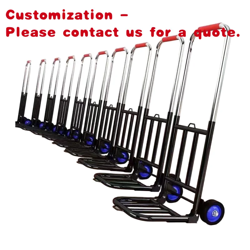custom.Stainless Steel Folding Portable Trolley Shopping Grocery Stall Trolley Light Portable Luggage Climbing Stair Transport C