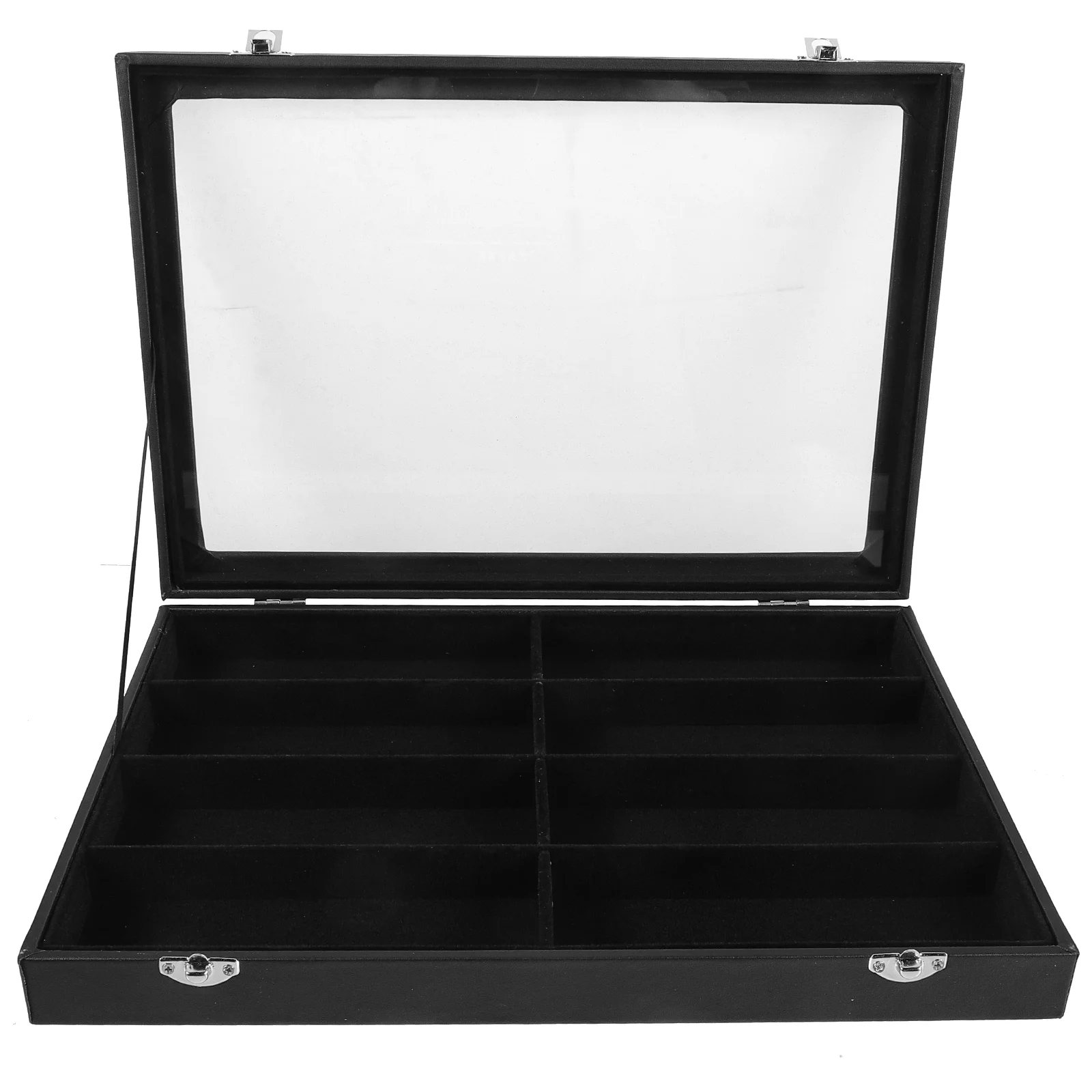 Estuche para gafas de sol, caja de almacenamiento para gafas de sol, estante de exhibición, organizador, escaparate, soporte para gafas, negro