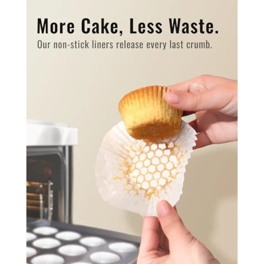 200pcs Standard Cupcake Liners for Baking, Muffin Liners Upgraded Paper, Balance Non-Stick and Non-Slip, Greaseproof Parchment