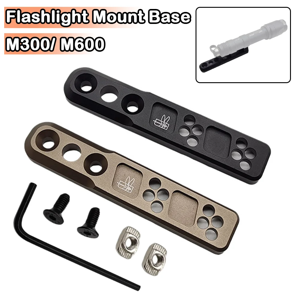 

Tactical M300 M600 Flashlight Offset Mount Base for Mlok Keymod Outdoor Hunting Weapon Scout Light Mount Airsoft Accessories