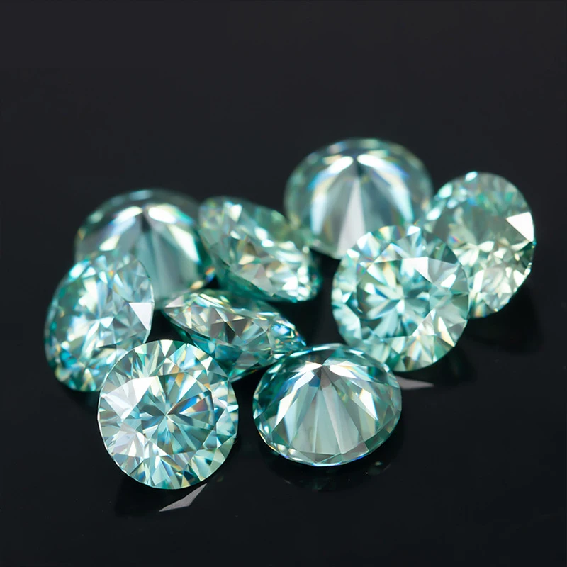 

New Color Light Blue Moissanite Loose Stones Lab Diamond VVS1 Clarity 3Excellent Round Cut 0.5-3.0ct Simulated Diamond Gemstones