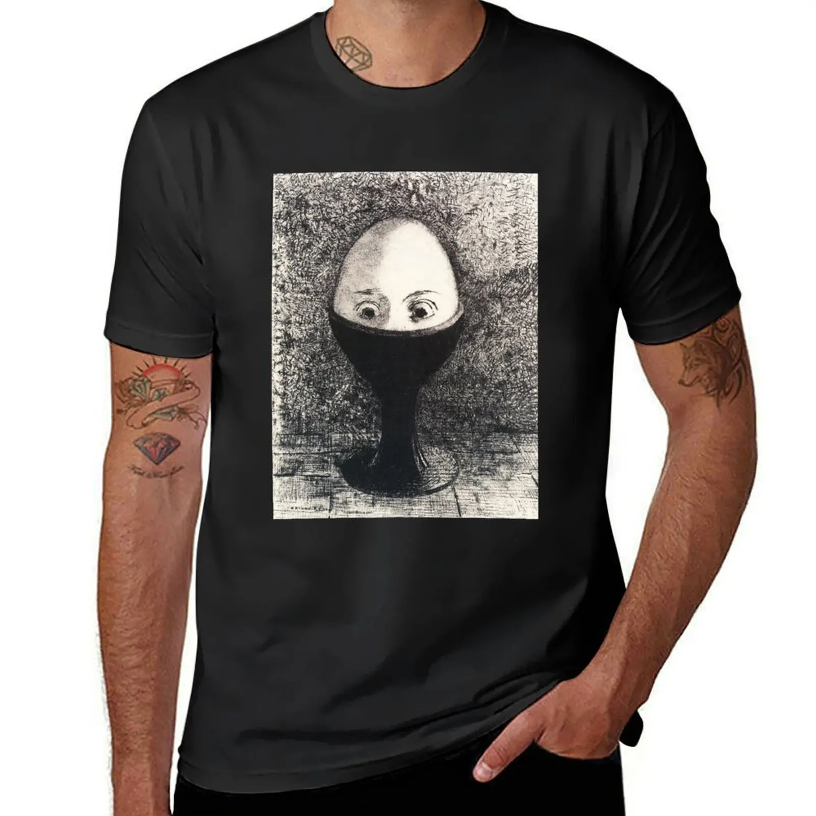 HD The Egg, by Odilon Redon(1885) High Definition T-Shirt boys animal print vintage men clothes