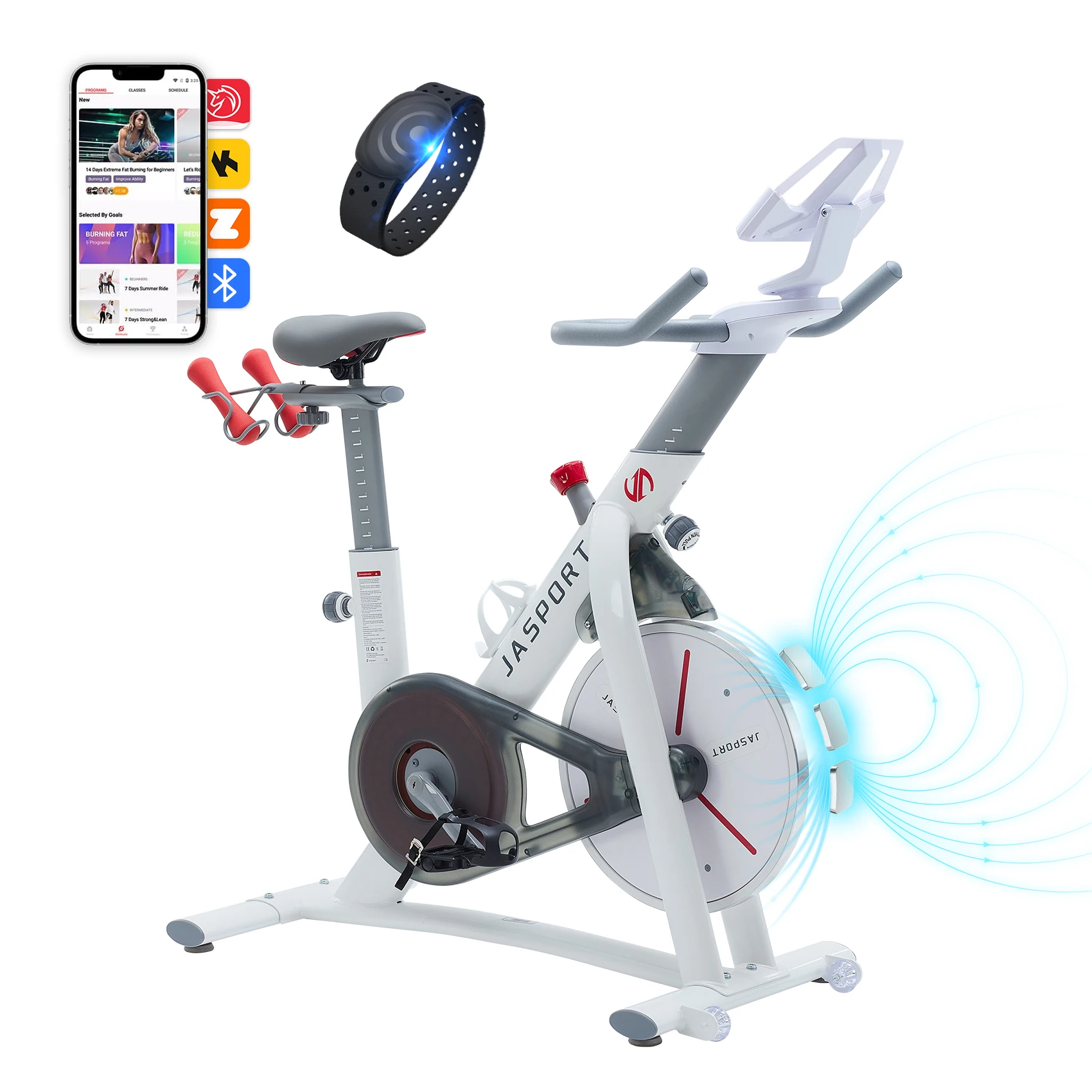 S3 hometrainer ergometer voor thuis - Stille fitnessfiets met magnetische rem & riemaandrijving, ideaal voor dagelijkse cardiotraining in de thuisgym, app compatibel met Zwift & Kinomap