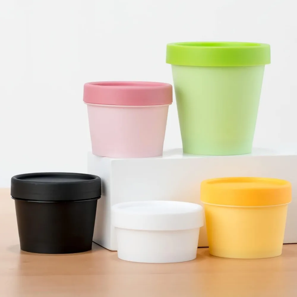 9 Stück 50/100ml Runde Leere Plastik-Cremetiegel Nachfüllbar Auslaufsicher Reise-Make-up-Probenbehälter für Creme, Lotion, Reisezubehör – Detail 1