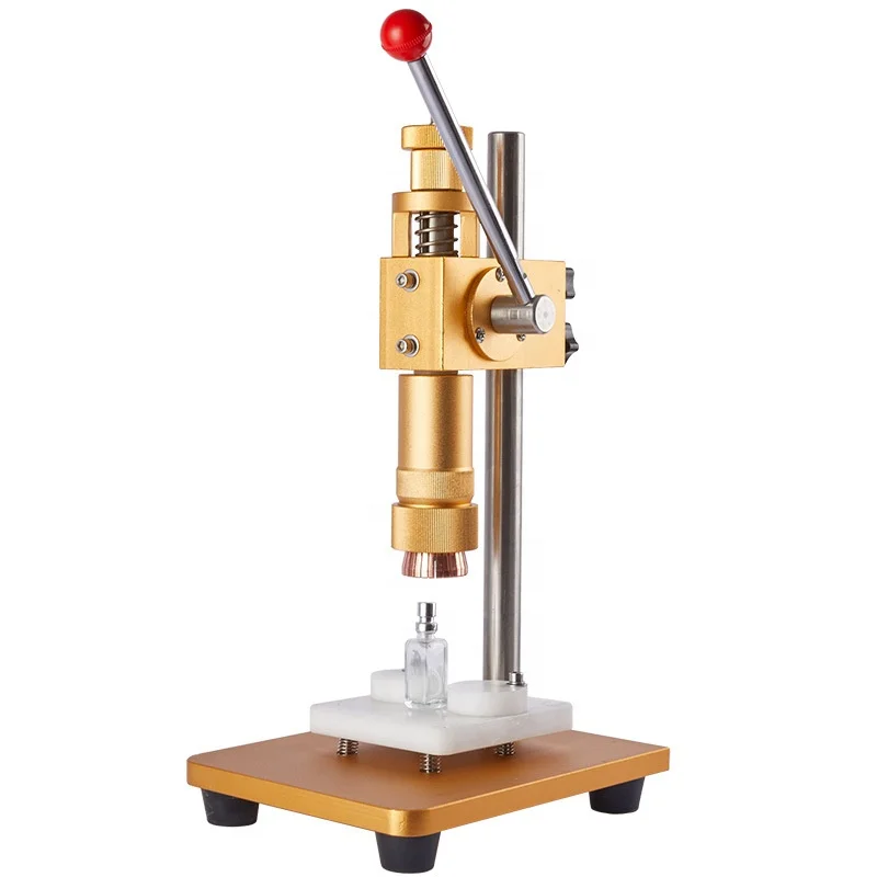 آلة العقص اليدوية آلة ختم رذاذ العطور الزجاجية آلة تغطية زجاجات العطور البلاستيكية المكتبية